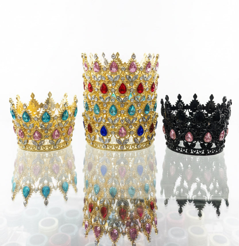 Small colored rhinestone crown