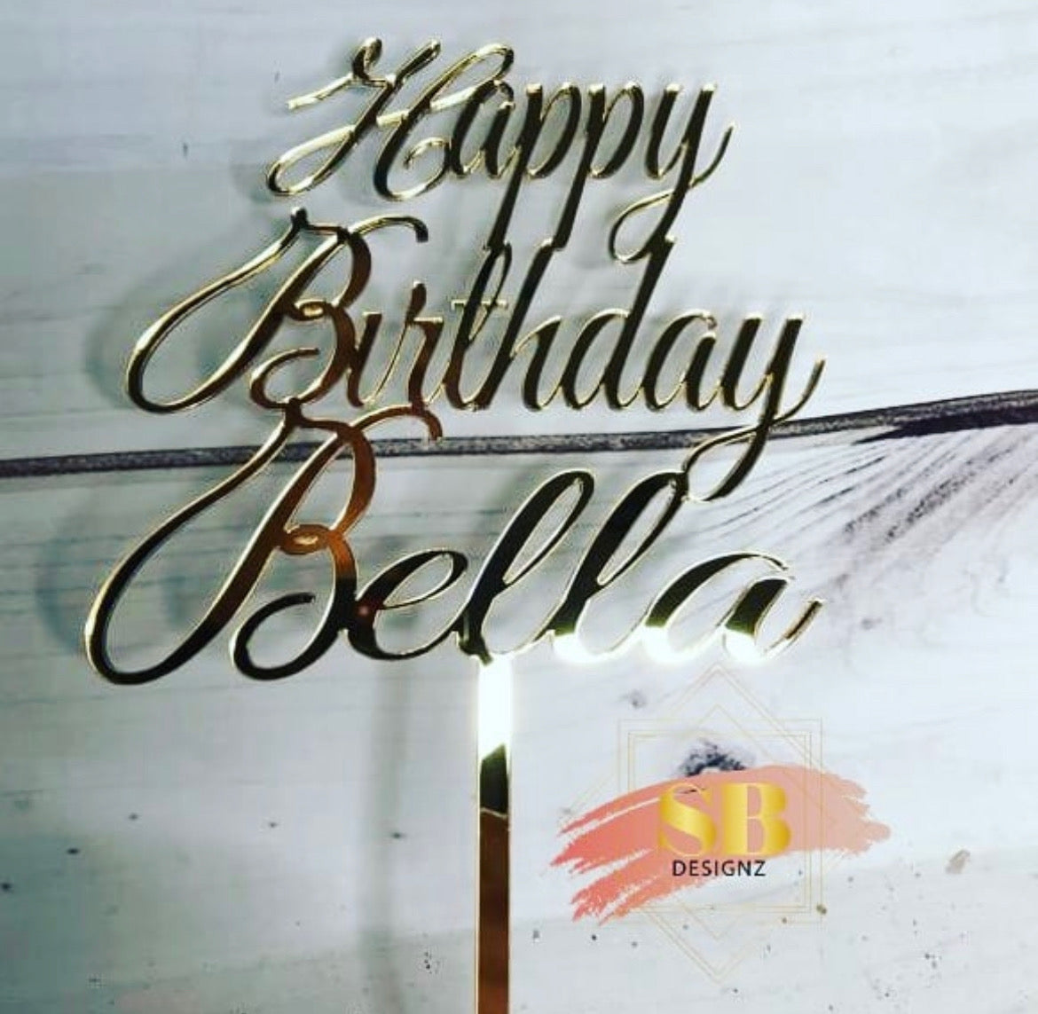 Customizable Happy Birthday Topper with Name